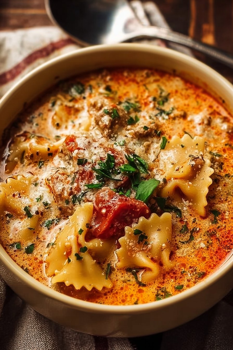 Easy Creamy Lasagna Soup