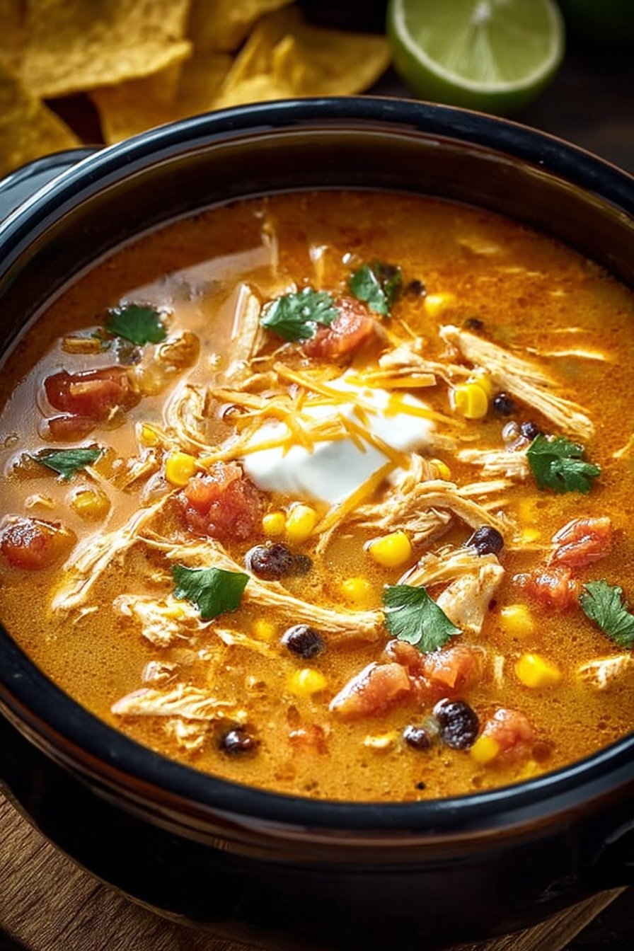 Crockpot Chicken Tortilla Soup