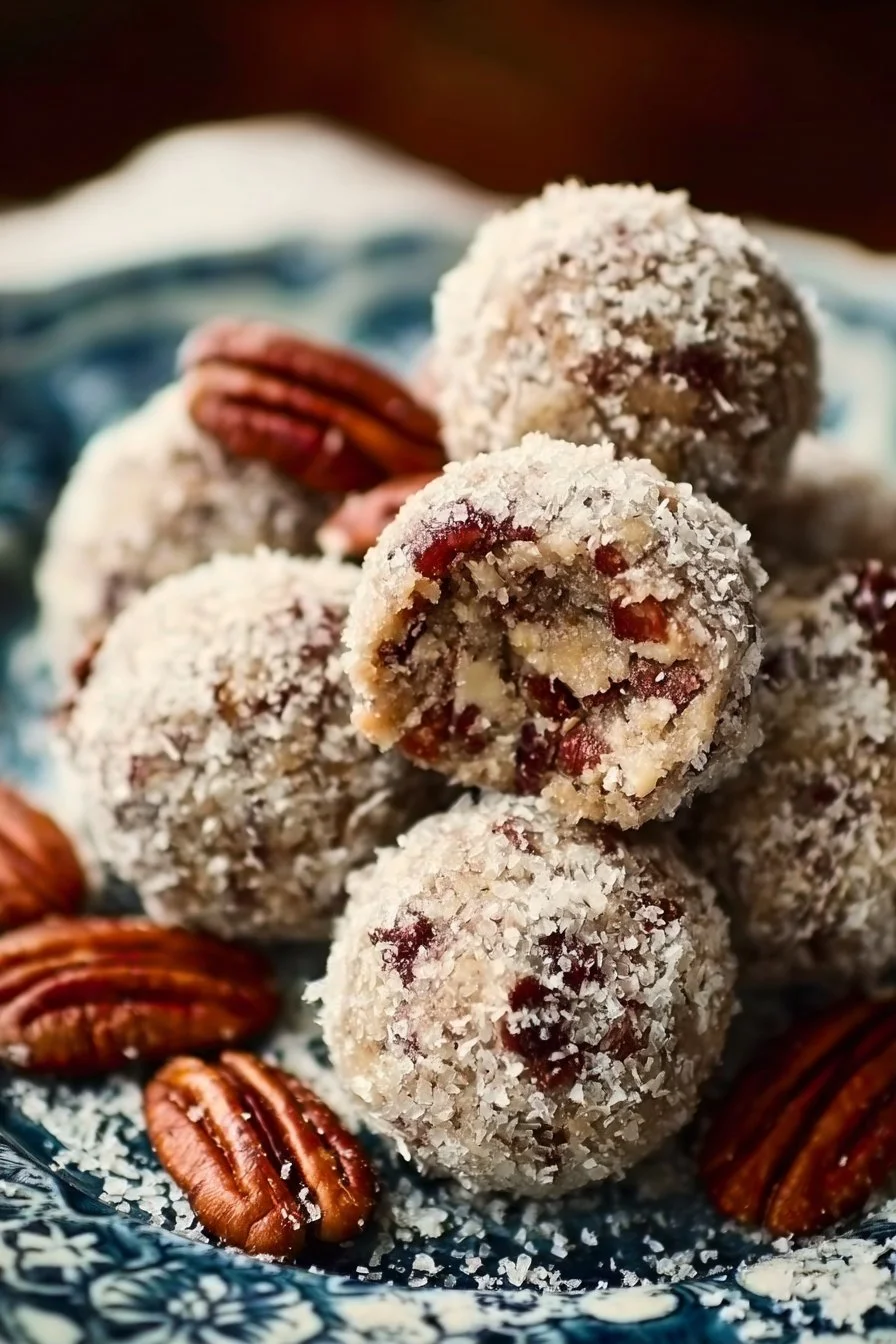 4-Ingredient Pecan Balls dessert beautifully arranged on a platter