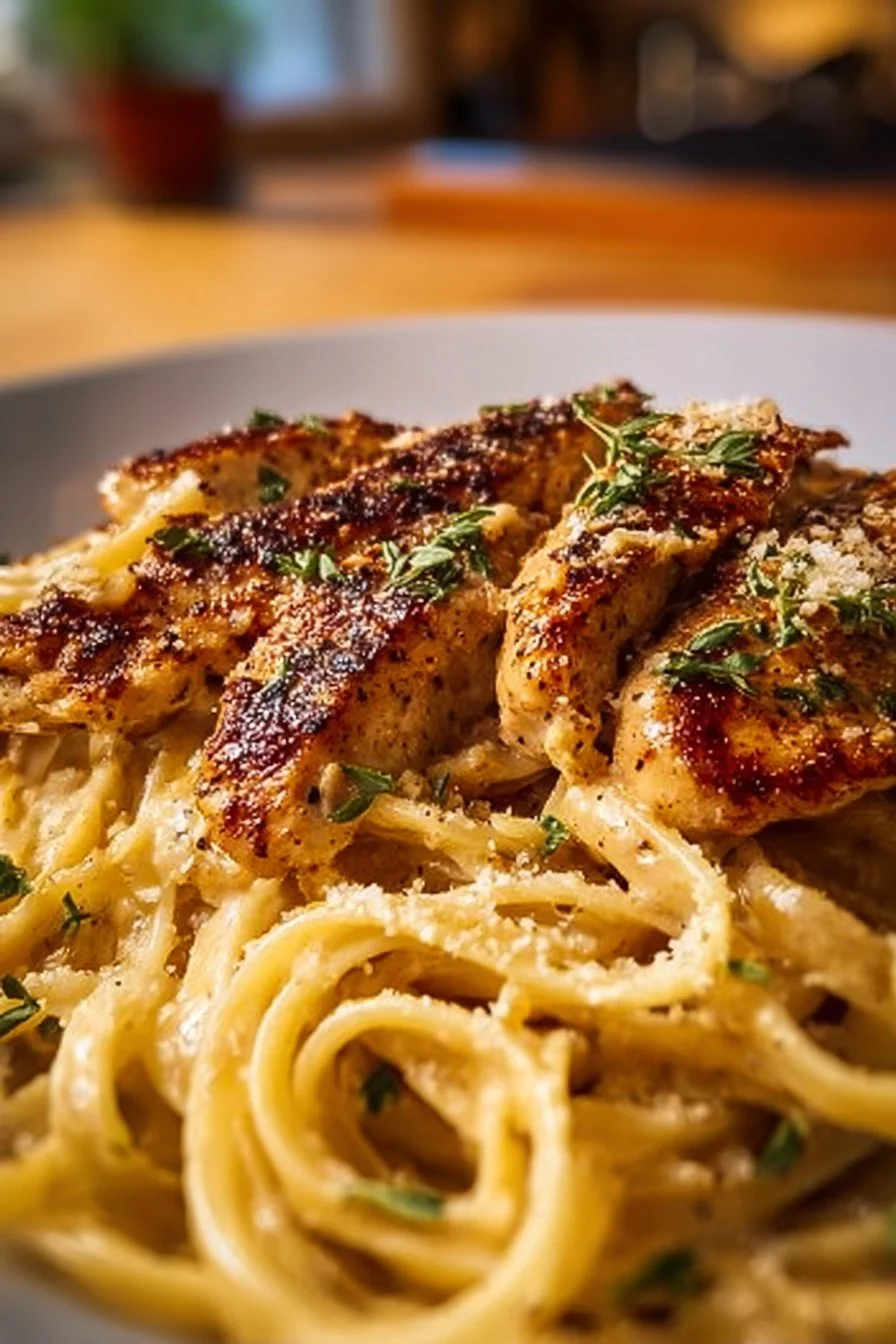 Cajun Chicken with Creamy Parmesan Linguine Pasta Recipe
