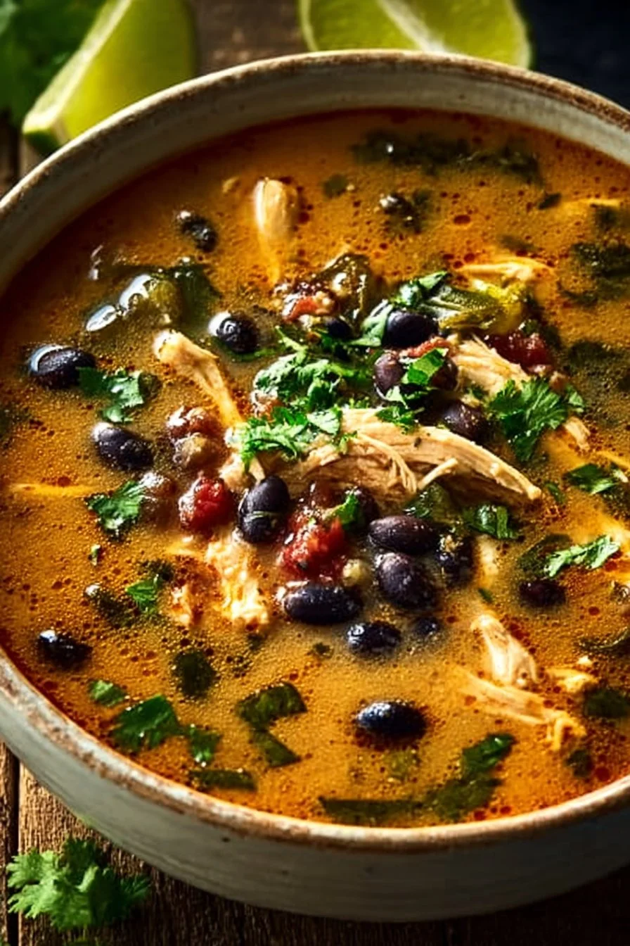Chicken Poblano and Black Bean Soup