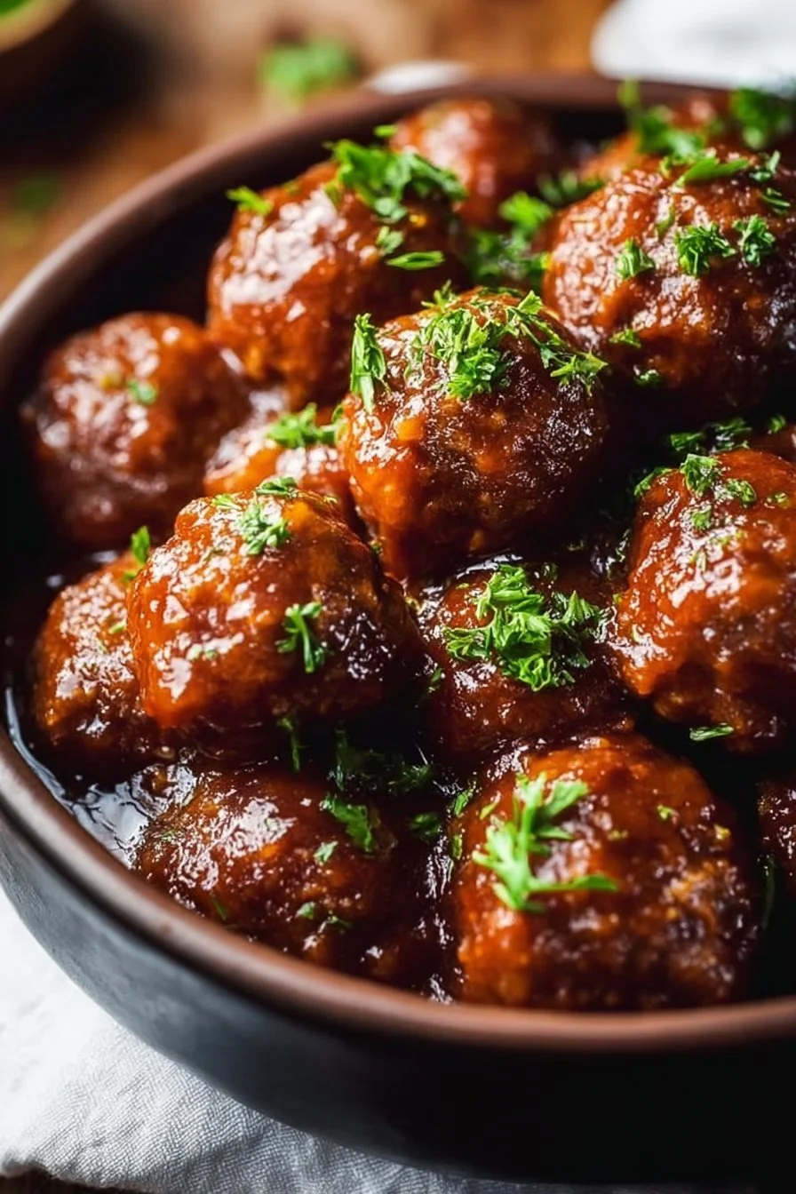 Classic Crockpot Cocktail Meatballs - moanaskitchen