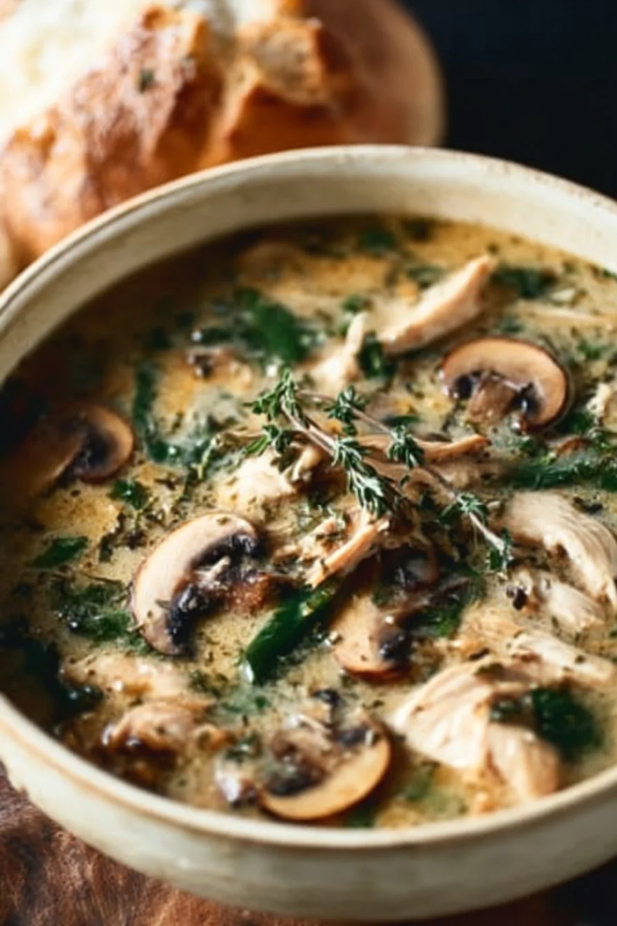 Comforting Rotisserie Chicken and Mushroom Soup