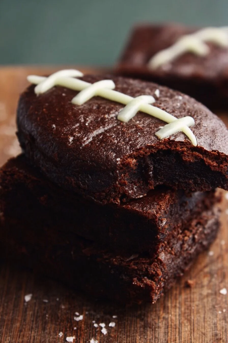Fudgy football brownies decorated for game day
