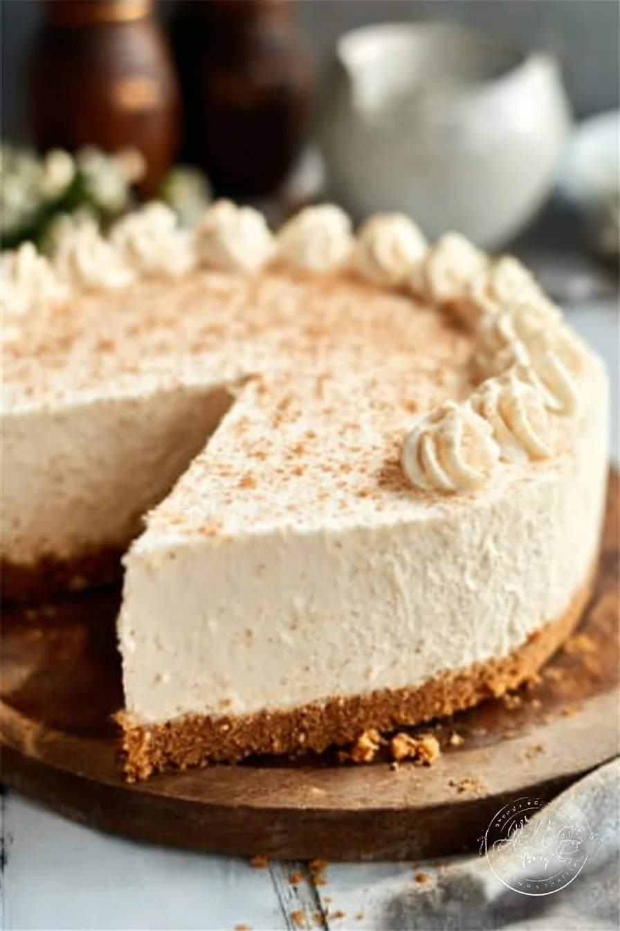 No-Bake Eggnog Cheesecake with Gingersnap Crust - Cheesecake It Is!