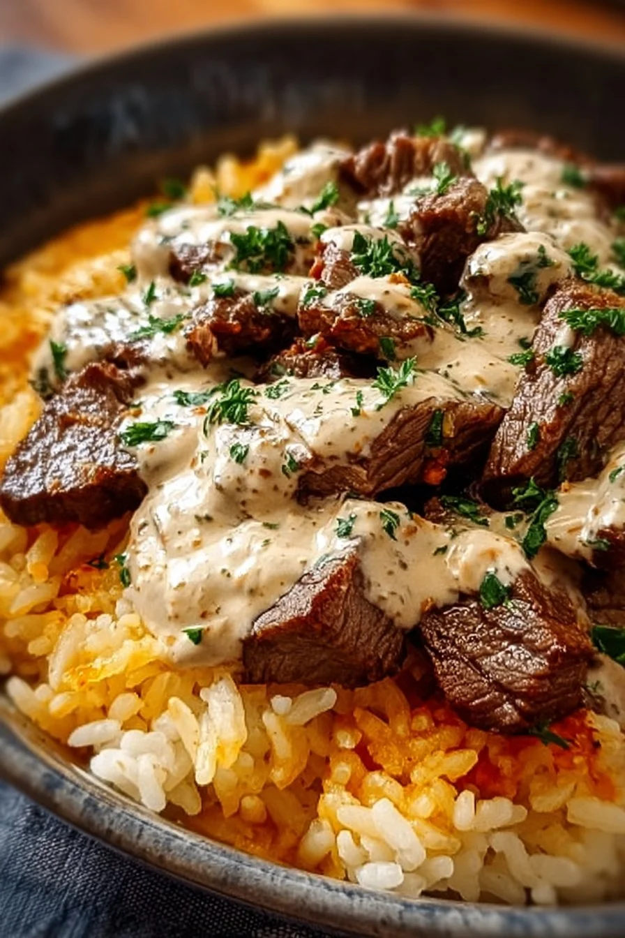 Steak Queso Rice Bowl