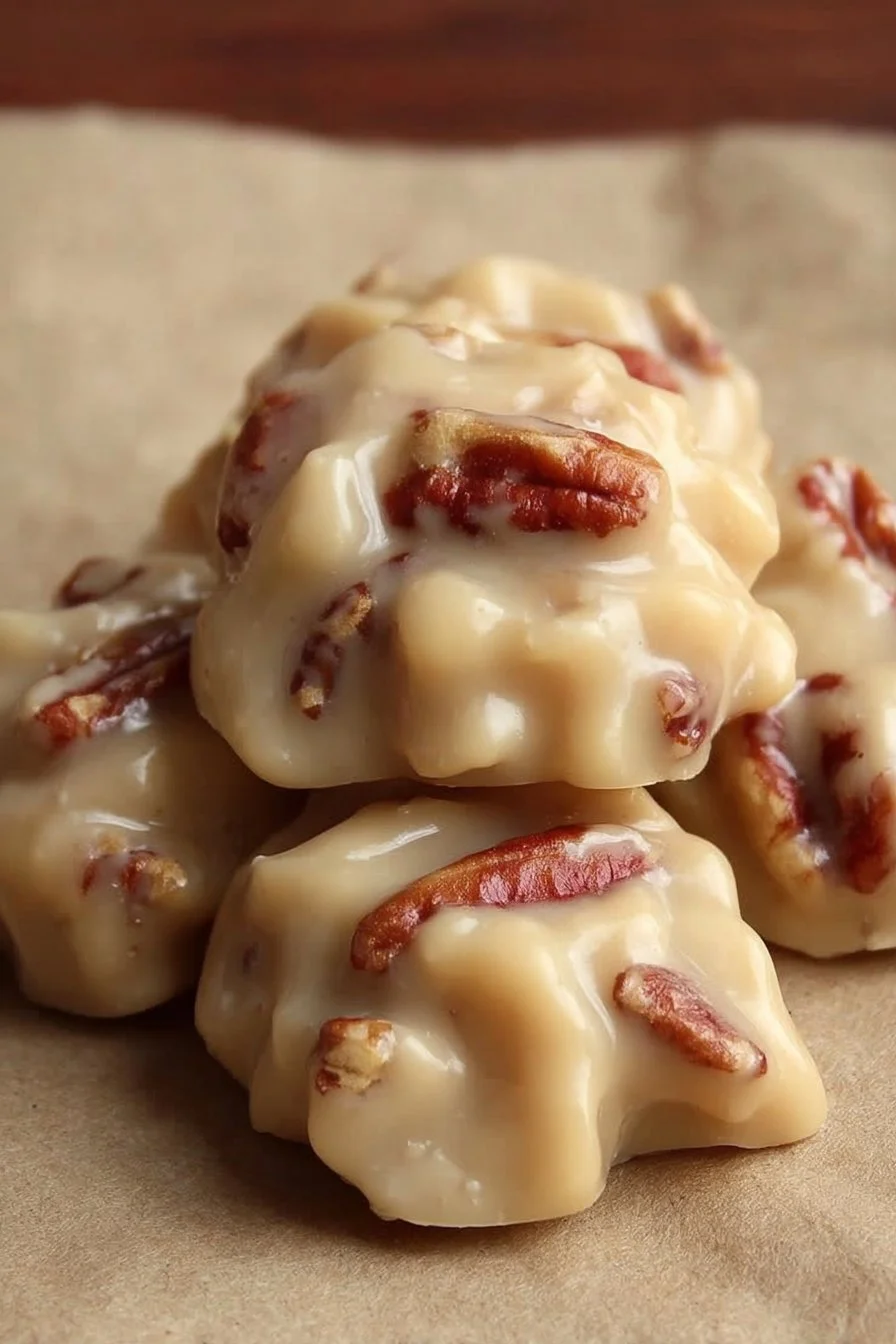 Homemade Vanilla Pecan Pralines with rich pecans and vanilla flavor